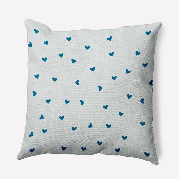 Valentine x27 s Day Little Hearts Square Throw Pillow Teal E By Design