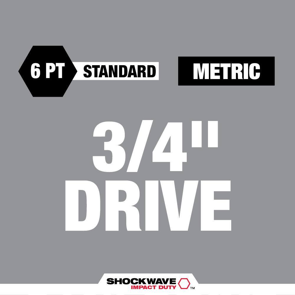 MW SHOCKWAVE 34 in. Drive Metric 6 Point Impact Socket Set (8-Piece) 49-66-7019