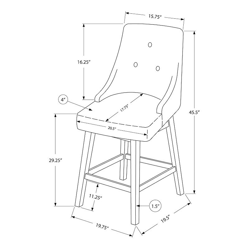 Monarch 2-pc. Tufted Swivel Barstool Set