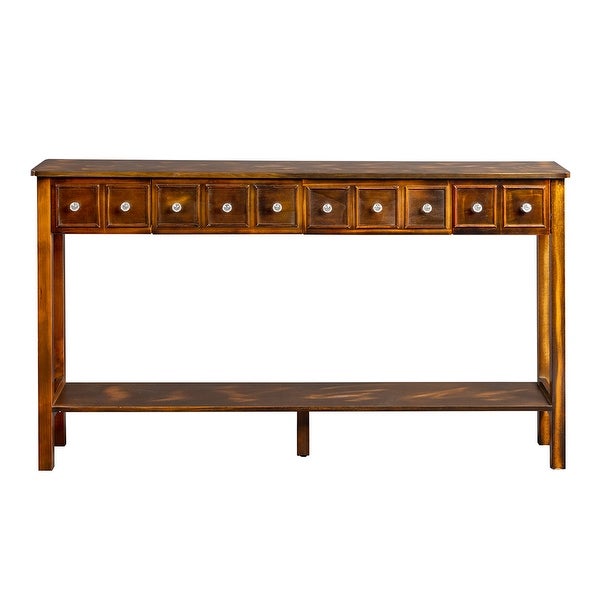 Console Table with Shelf and Different Size Drawers