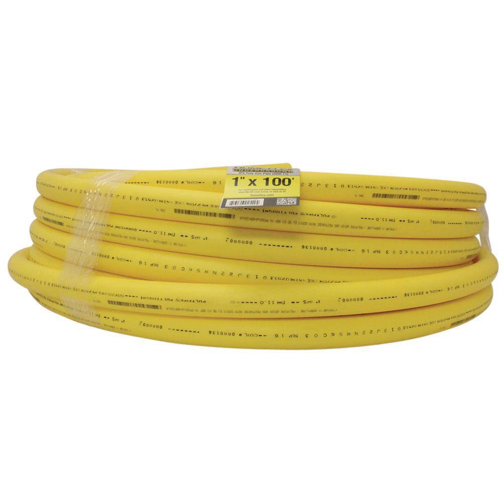 HOME-FLEX 1 in. IPS x 100 ft. DR 11 Underground Yellow Polyethylene Gas Pipe 19-111100