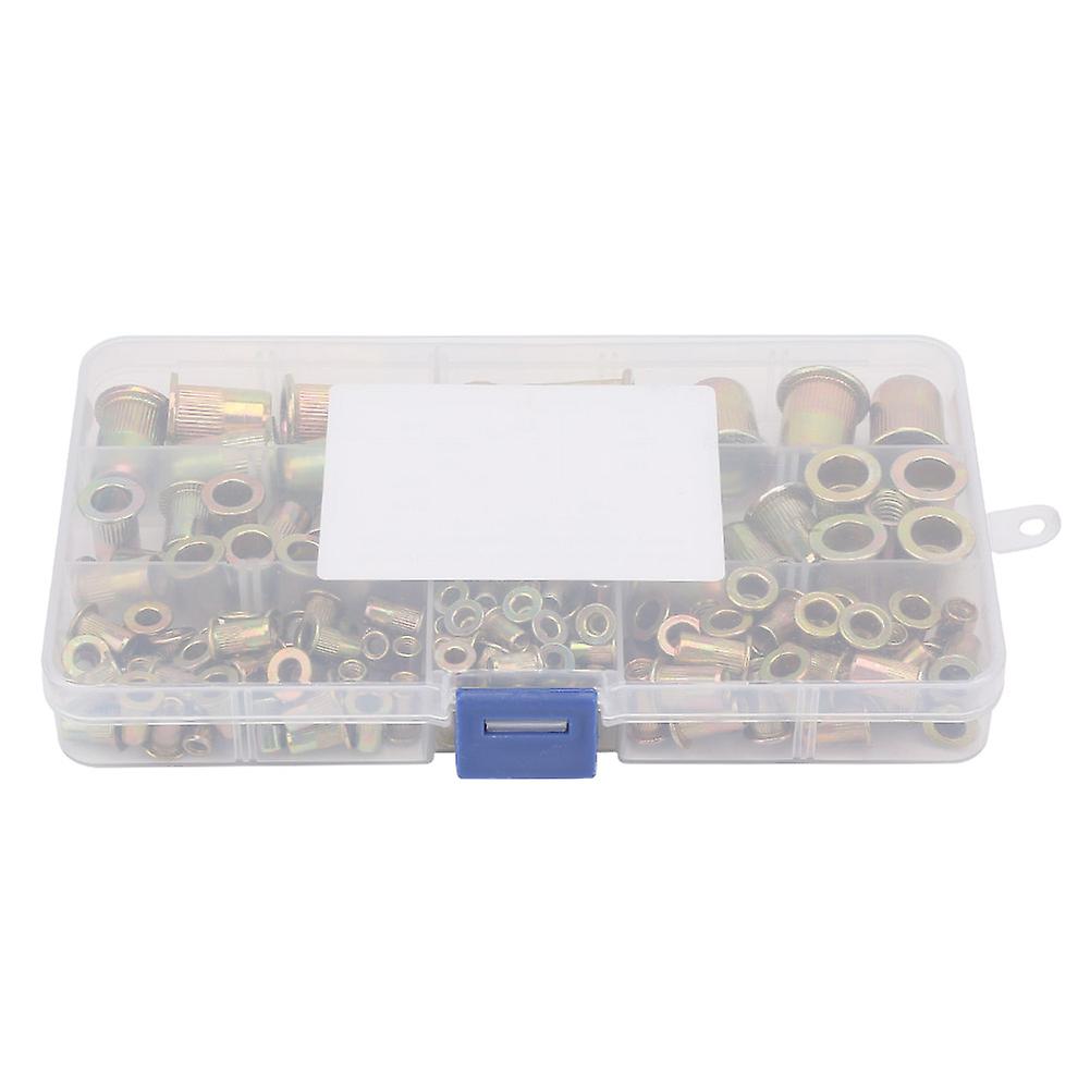 160 Pack M3-m10 Rivet Nuts Assortment Kit Flat Head Open End Threaded Insert Nutserts Assortment