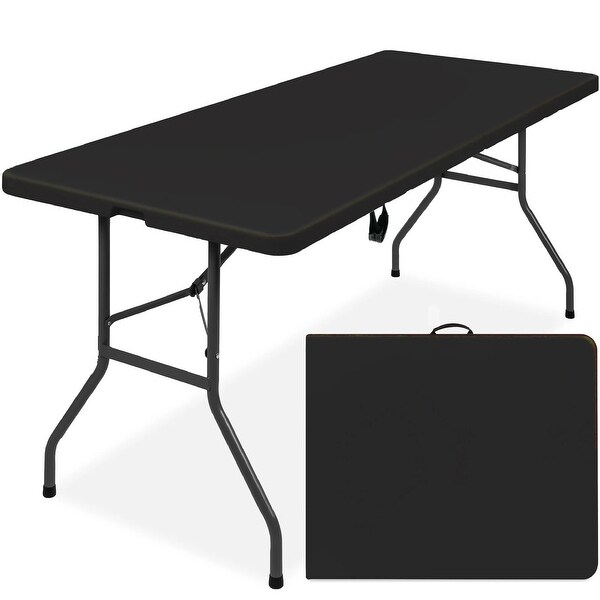 Portable Folding Plastic Dining Table w/ Handle，Lock