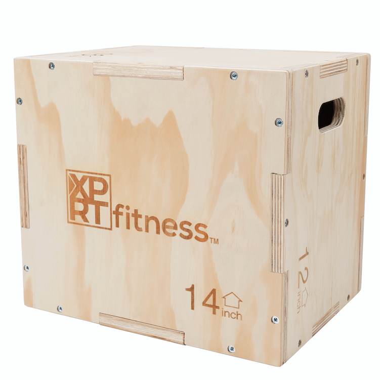 XPRT Fitness 3 in 1 Wood Plyometric Jump Box Fitness Training Conditioning Step Exercise  Size 16/14/12