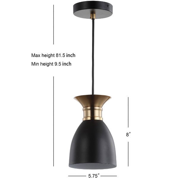 Metal Edison Pendant includes Energy Efficient Light Bulb Black Jonathan Y