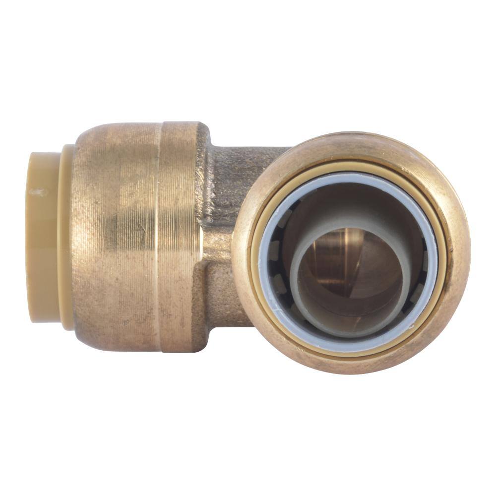 SharkBite 12 in. Push-to-Connect Brass 90-Degree Polybutylene Conversion Elbow Fitting U4248LFA