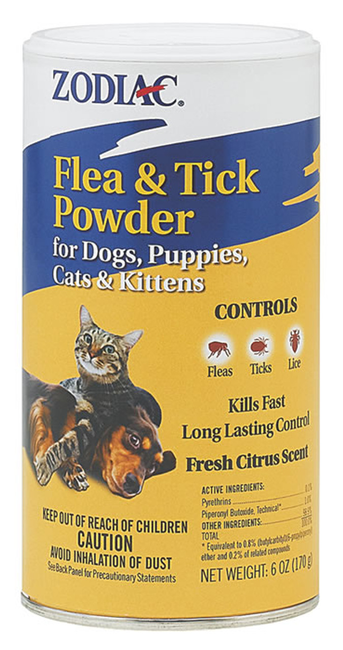 Zodiac Flea and Tick Powder For Dogs， Cats， Puppies and Kittens， 5 Ounce