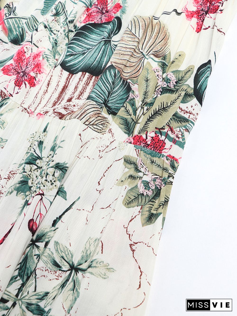 Oversized Floral Print Cotton Cami Dress