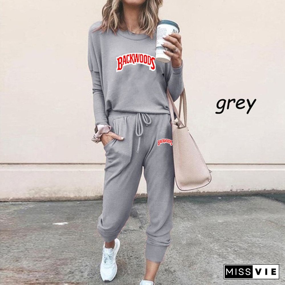 New Fashion Casual Two-Piece Suits Fashion Outfits Long Sleeve Sweatshirts Pullovers Pants Sportswear For Women