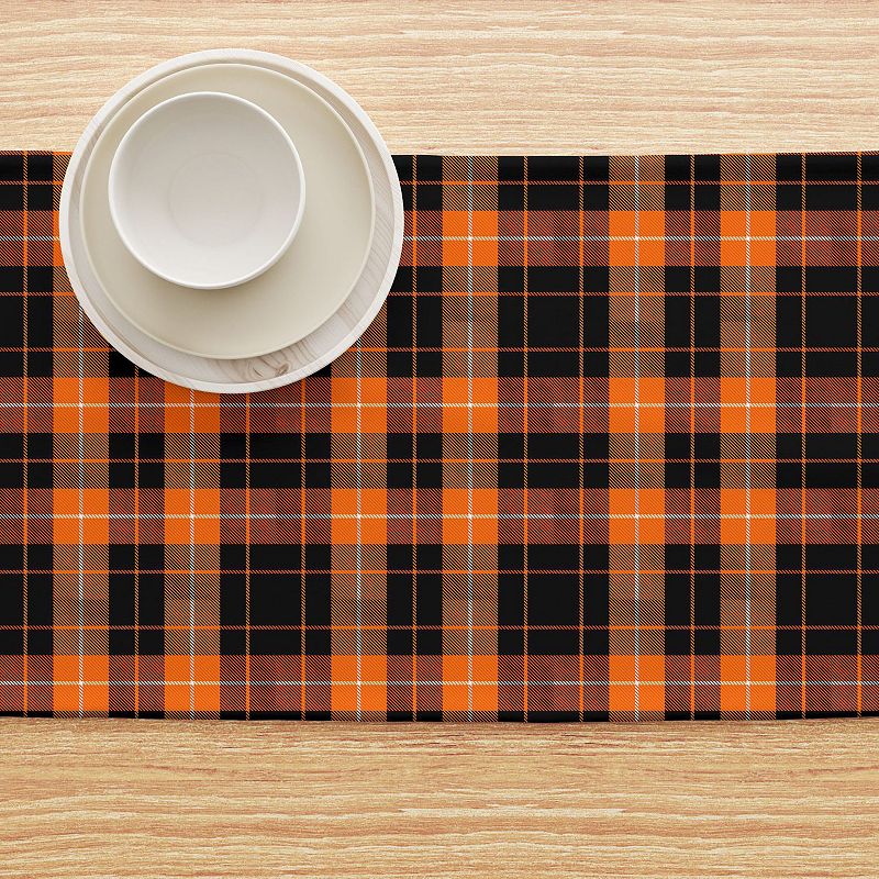 Table Runner， 100% Polyester， 12x72， Halloween Plaid