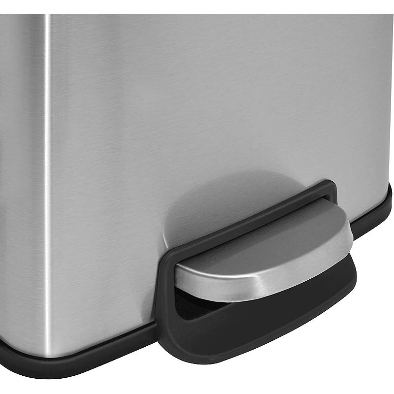 8 Gal./30 Liter and 1.3 Gal./5 Liter  Rectangular Stainless Steel Step-on Trash Can Set for Kitchen and Bathroom