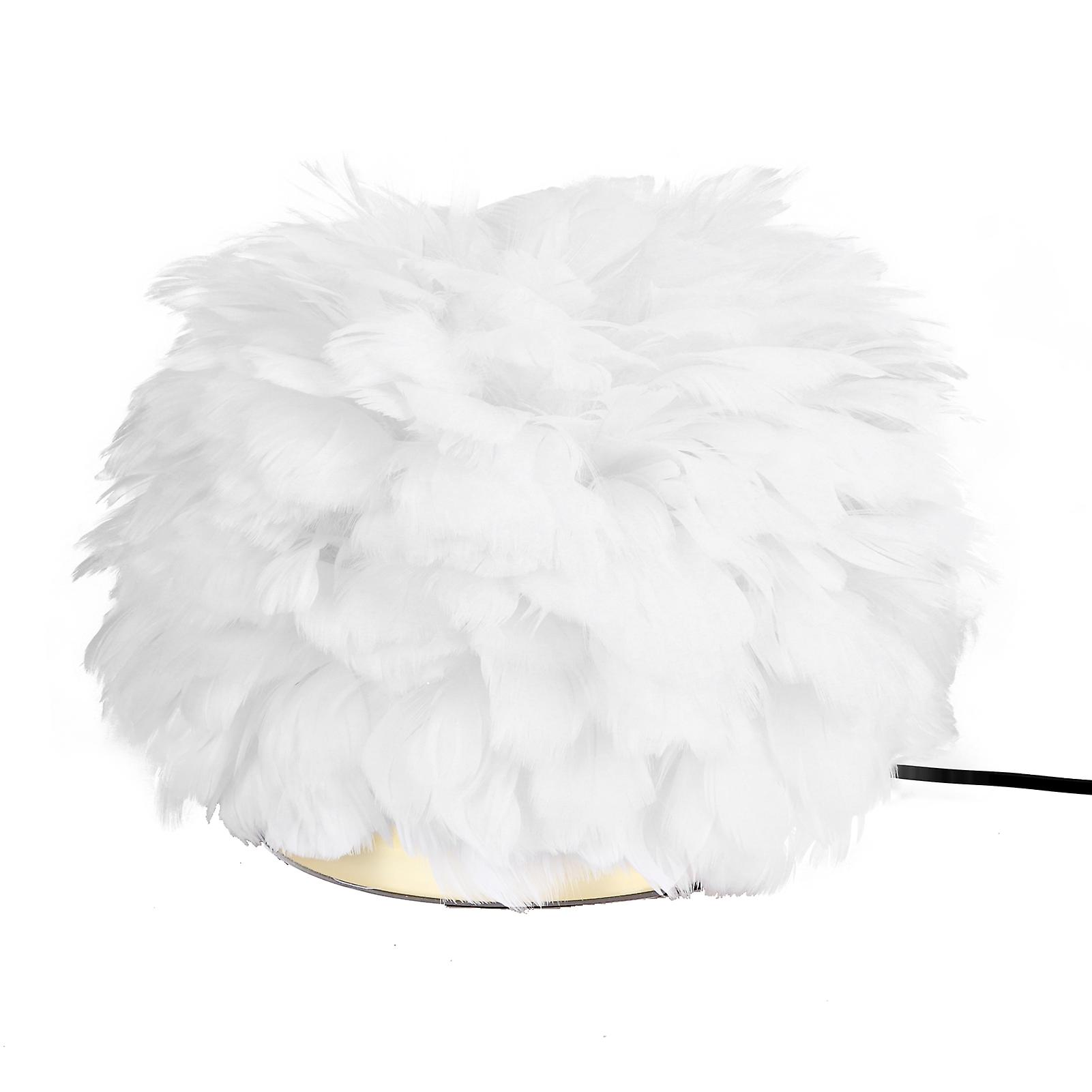 White Feather Table Lamp Bedside LED Night Light E27 Desk Lamp Bedroom DecorationUS Plug 110-240V