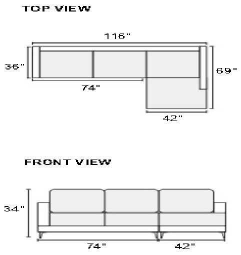 Assisi 3 PCS Contemporary Sectional Sofa Set W Ottoman   Antique Gray   Contemporary   Living Room Furniture Sets   by Hollywood Decor  Houzz