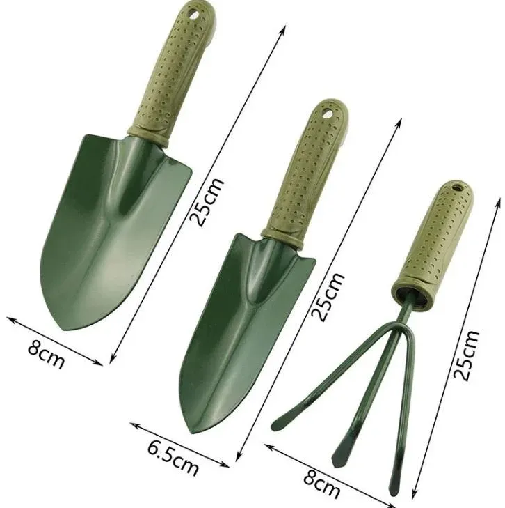 3 piece set PVC handle gardening tools set planting shovel small shovel rake outdoor garden tool