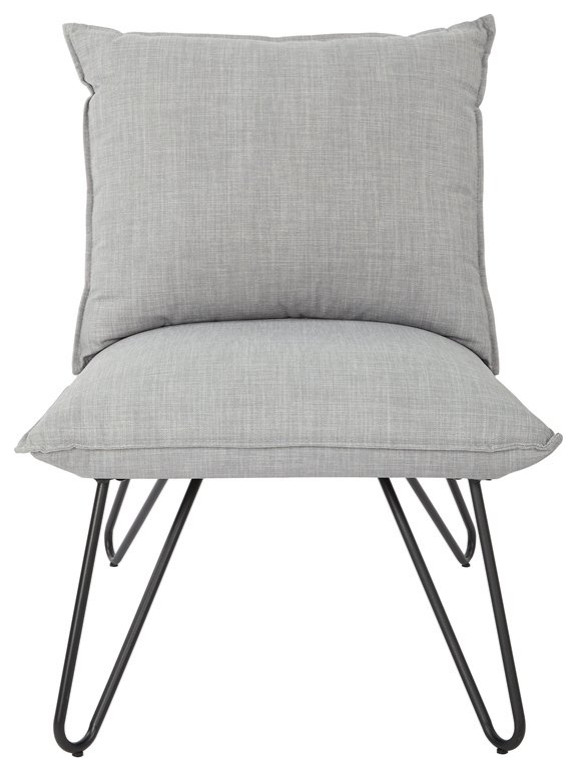 Riverdale Chair in Dove Gray Fabric with Black Legs   Industrial   Armchairs And Accent Chairs   by Homesquare  Houzz