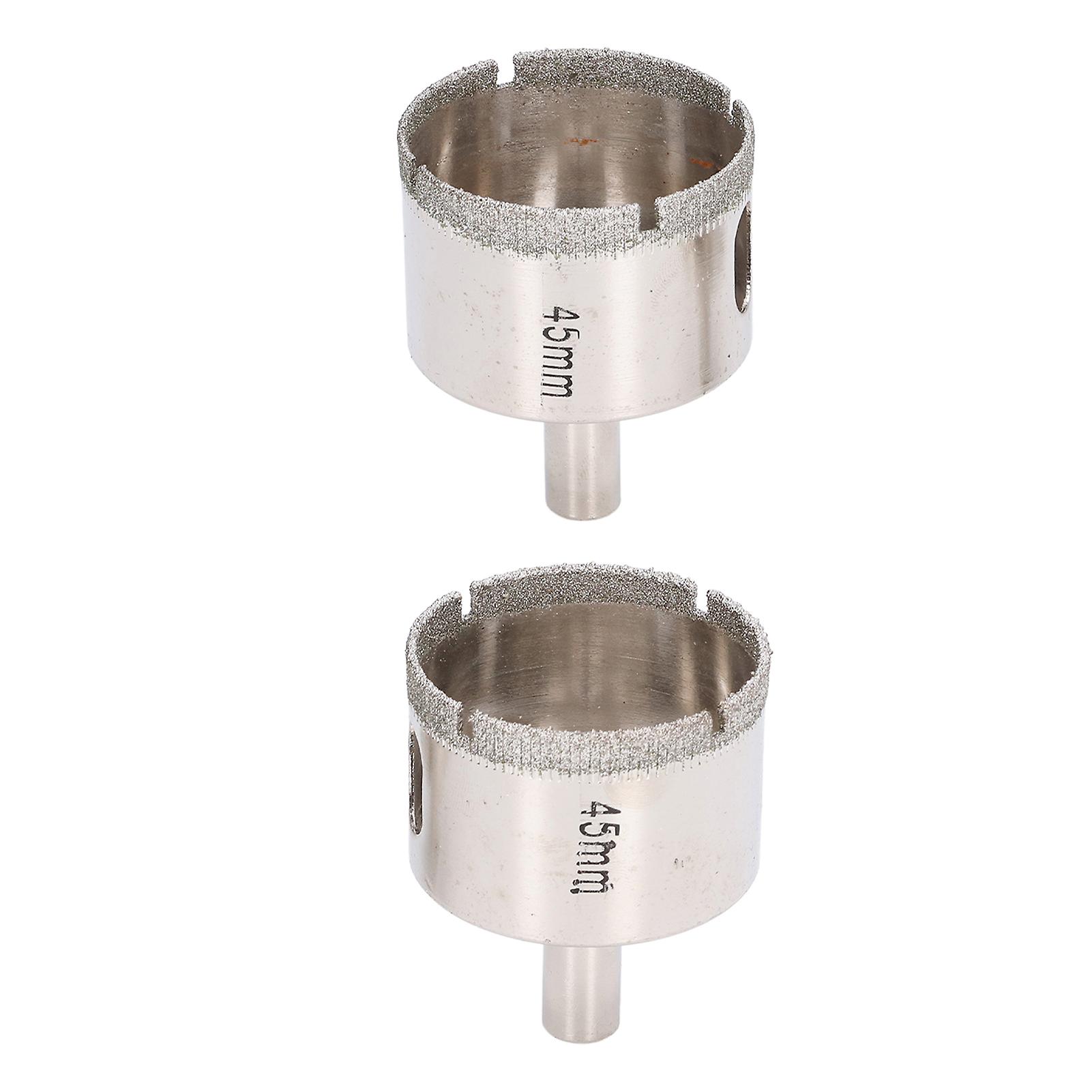 2pcs Diamond Sand Hole Saw Holes Drill Bit Set For Glass Marble Ceramic Tiles 45mm