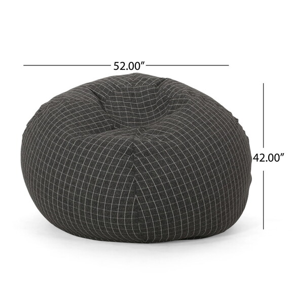 Hobson Modern 5 Foot Checkered Bean Bag  Green