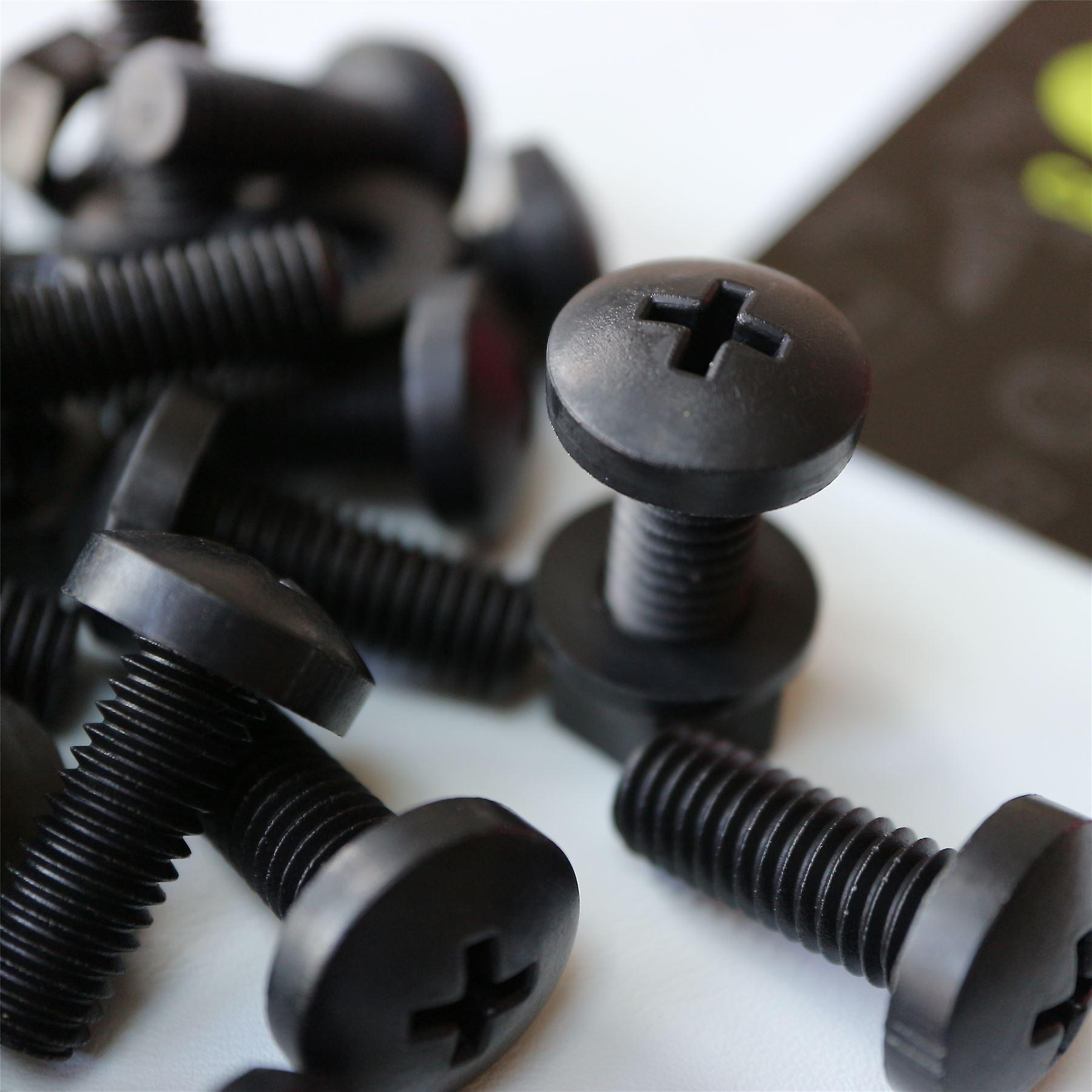 20x Black Pan Head， (PP)， M8 x 20mm， Plastic Bolts， Nuts and Washers - Screws