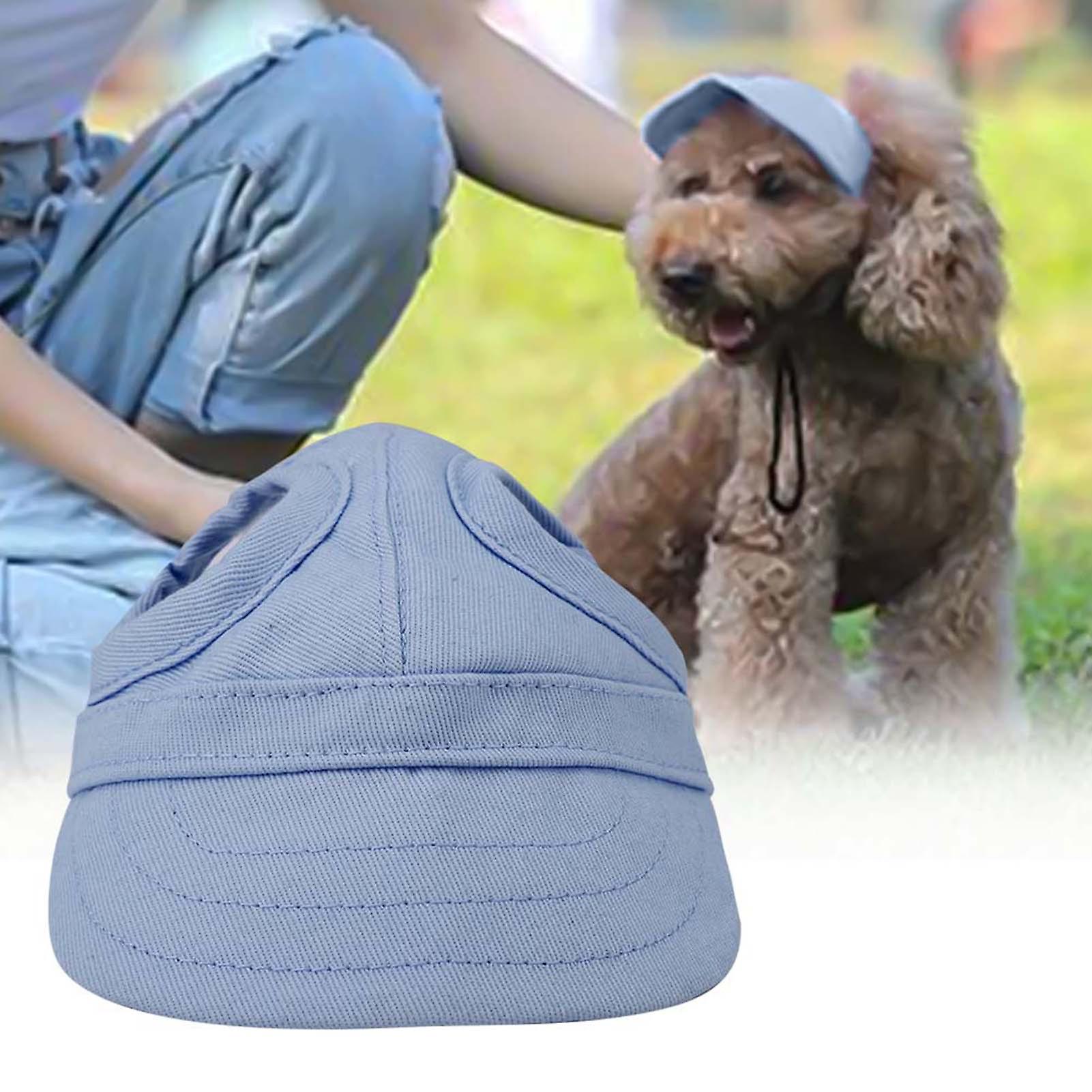 Pet Dog Cat Baseball Outdoor Cap Sunbonnet Adjustable Stripe Summer Travel Sport Hat (blue S)