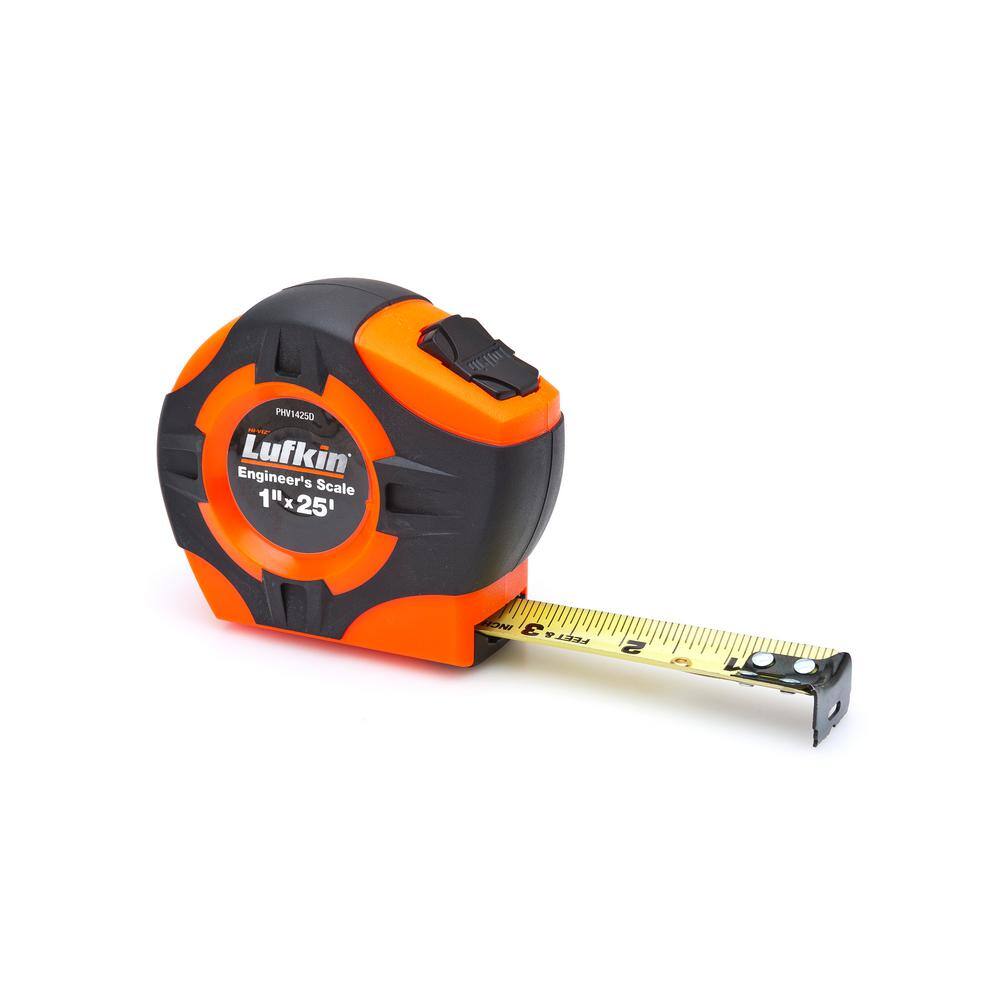 Lufkin 1 in. x 25 ft. Power Return Engineer's Tape Measure PHV1425DN