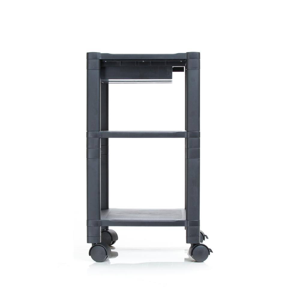 Mind Reader Classify 3- Shelf Mobile Printer Cart in Black PRCART-BLK