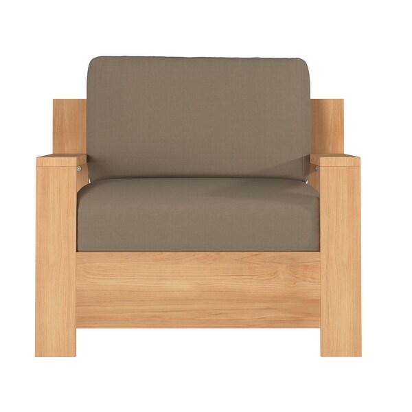 Lothair Teak Outdoor Club Chair with Sunbrella Cushion