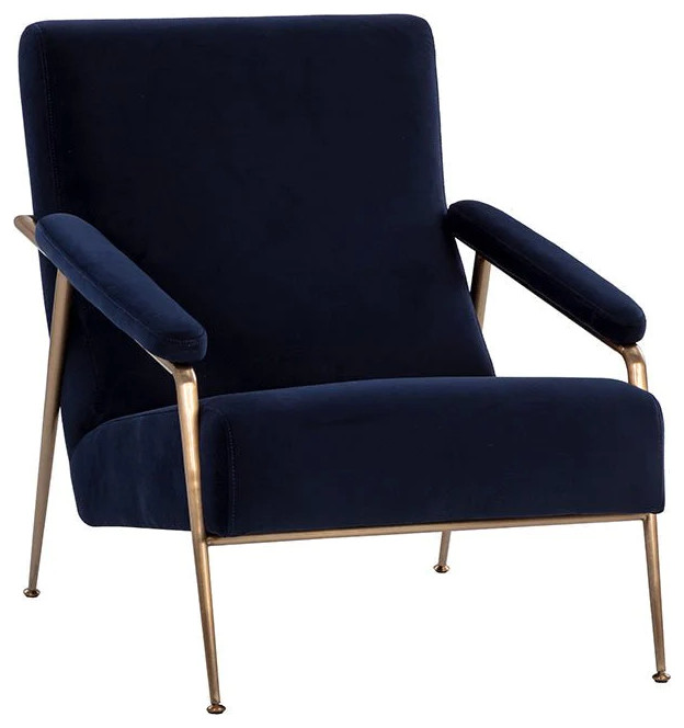 Hodge Lounge Chair   Abbington Navy   Midcentury   Armchairs And Accent Chairs   by Rustic Home Furniture Deco  Houzz