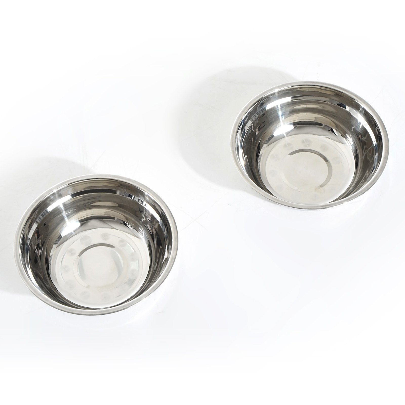 Pawhut Elevated Double Stainless Steel Bowl Dog and Cat Feeder