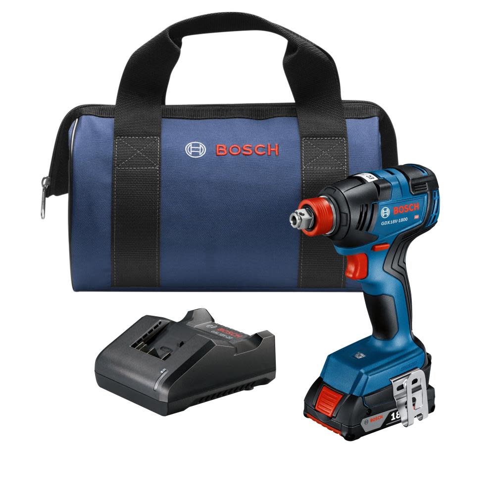 18V EC Brushless 1/4 In. and 1/2 In. Two-in-One Bit/Socket Impact Driver Kit with 2.0 Ah SlimPack Battery