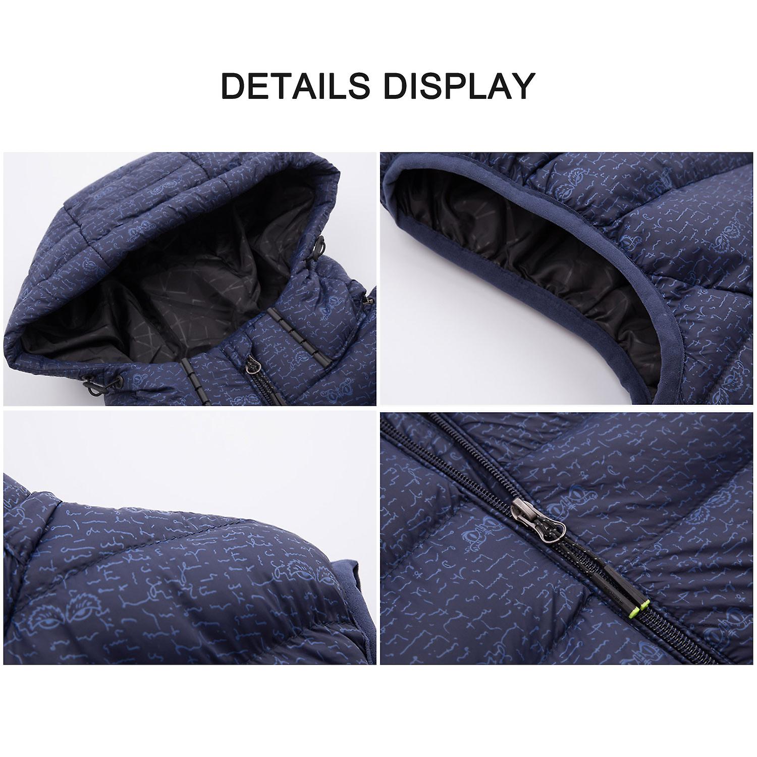 Blue Bl2xl Usb Heated Warm Security Intelligent Autumn And Winter Vest With Hat Men Motorcycle Outdoor Ski Jacket Blue