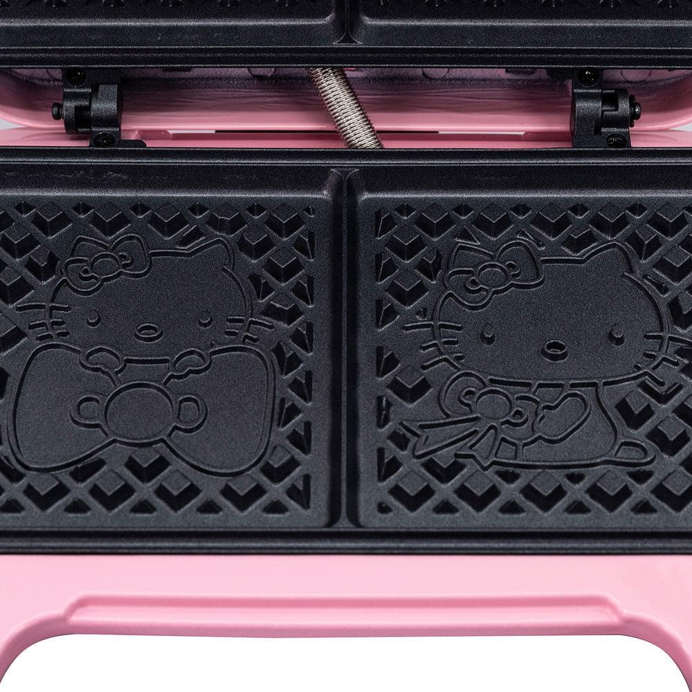 Uncanny Brands Hello Kitty 900-Watt Pink Double-Square American Waffle Maker WM2-KIT-HK1