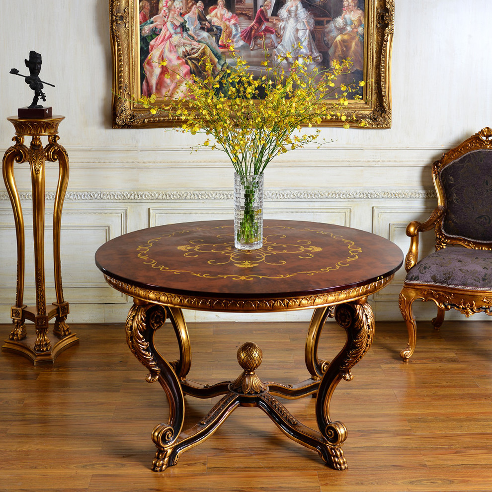 Luxurious 47 quotRound Foyer Table   Victorian   Coffee Tables   by Infinity Furniture  Houzz