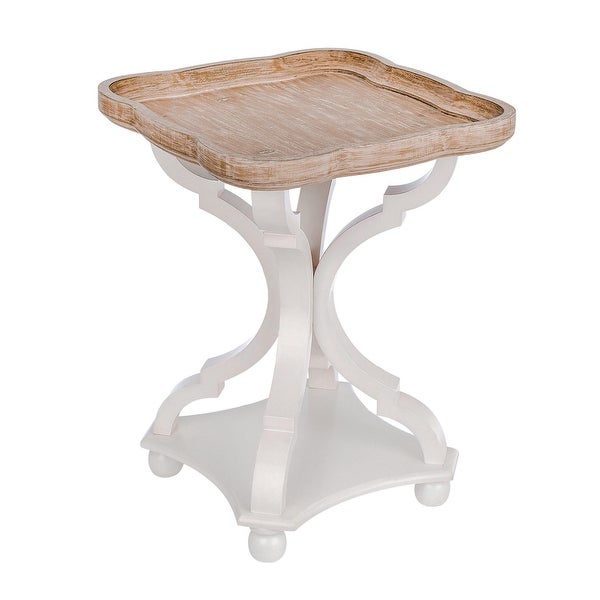 COZAYH Set of 2 Rustic Farmhouse Tray Top End Table