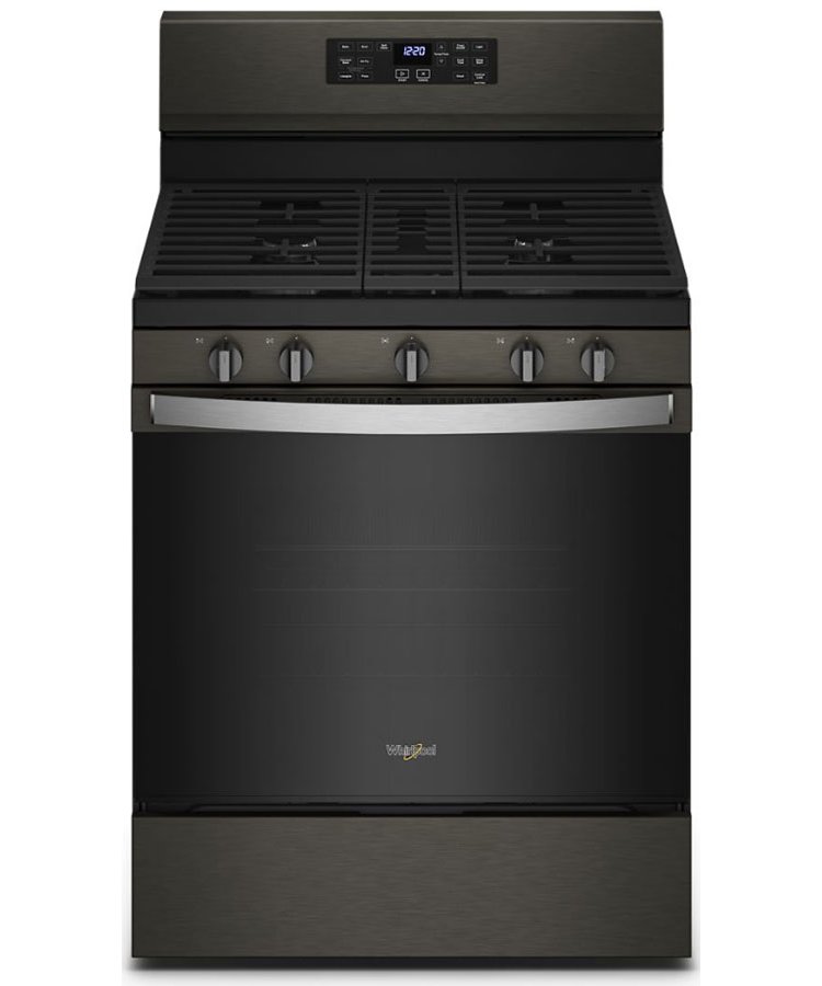 Whirlpool 5 Cu. Ft. Fingerprint Resistant Black Stainless Steel 5-In-1 Air Fry Gas Range