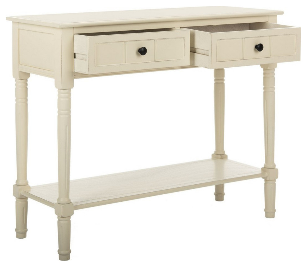 Joelle 2 Drawer Console Distressed Cream   Traditional   Console Tables   by V.S.D Furniture  Houzz