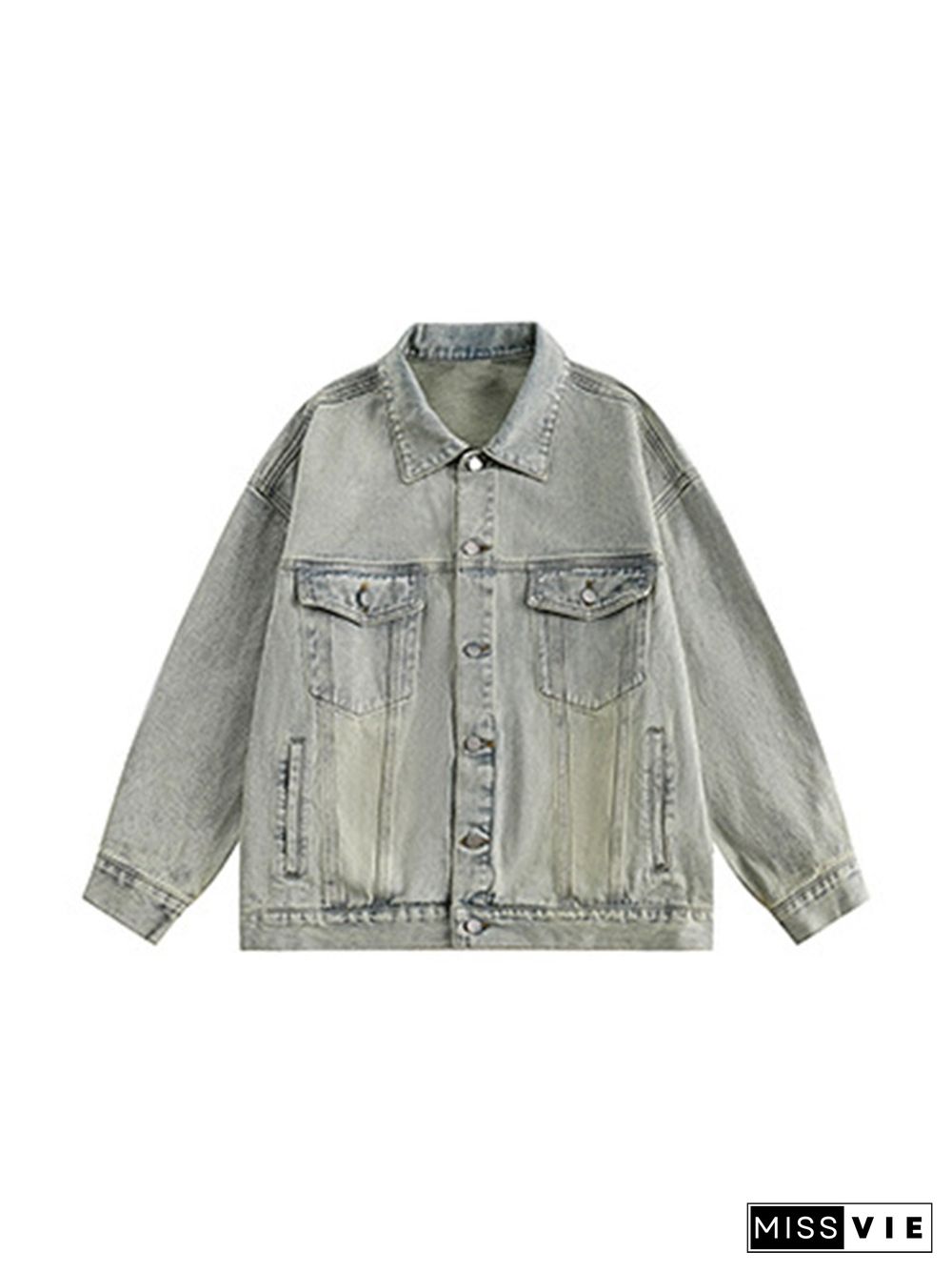 Vintage Washed Distressed Denim Jacket