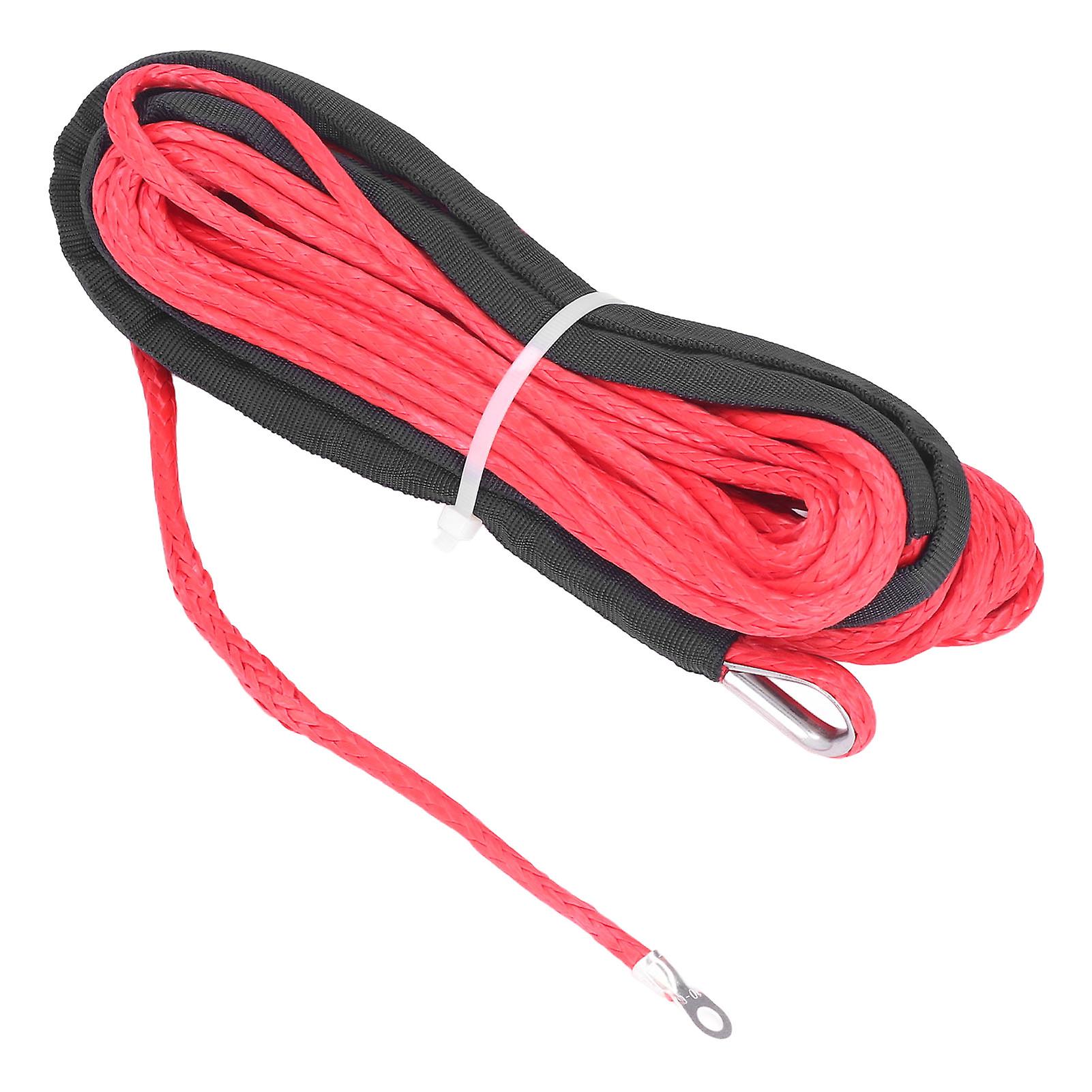 Winch Cable 4.8mmx15m Synthetic Fiber 5500lbs Breaking Strength Waterproof For Atv Utv Trailerred