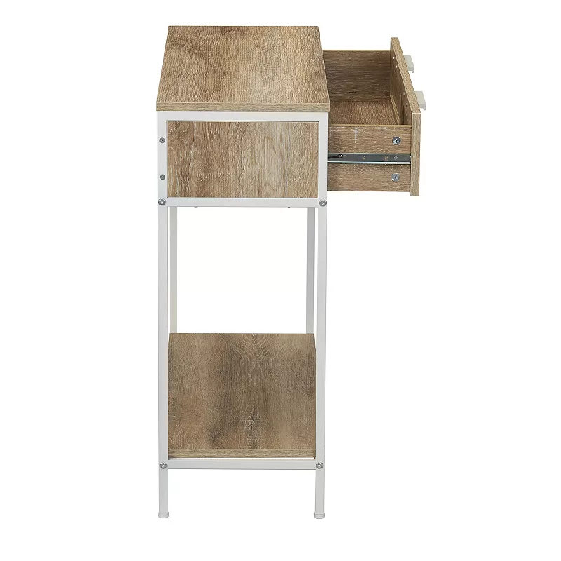 Household Essentials Modern Console Table with Drawer and Shelf