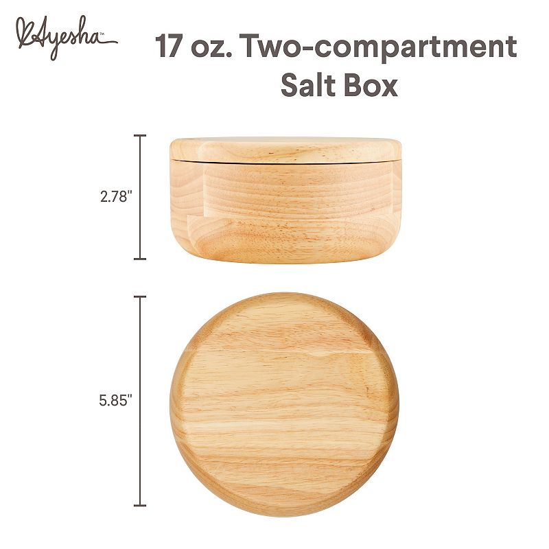 Ayesha Curry Pantryware Round Wooden Salt and Spice Box