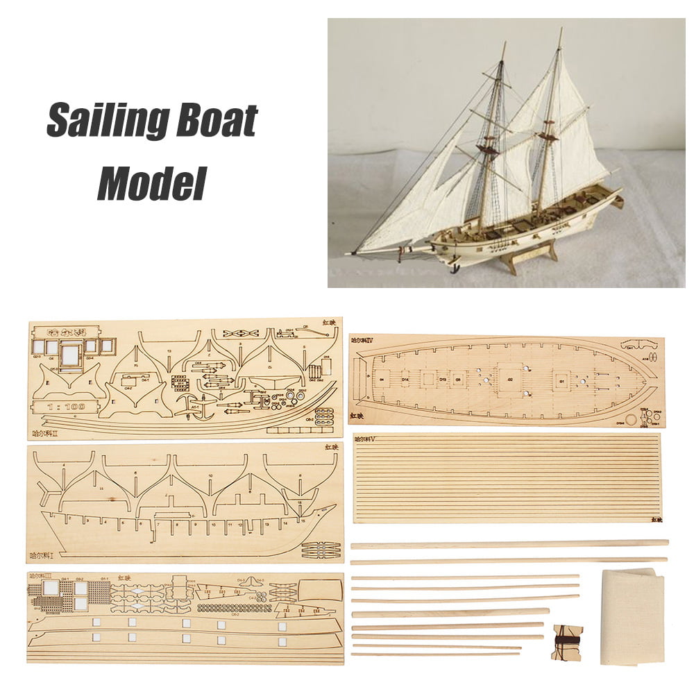 Carevas DIY Model Kits， Ship Assembly Model，Wooden Sailing Boat Scale Model Toys Gifts for Kids Adults