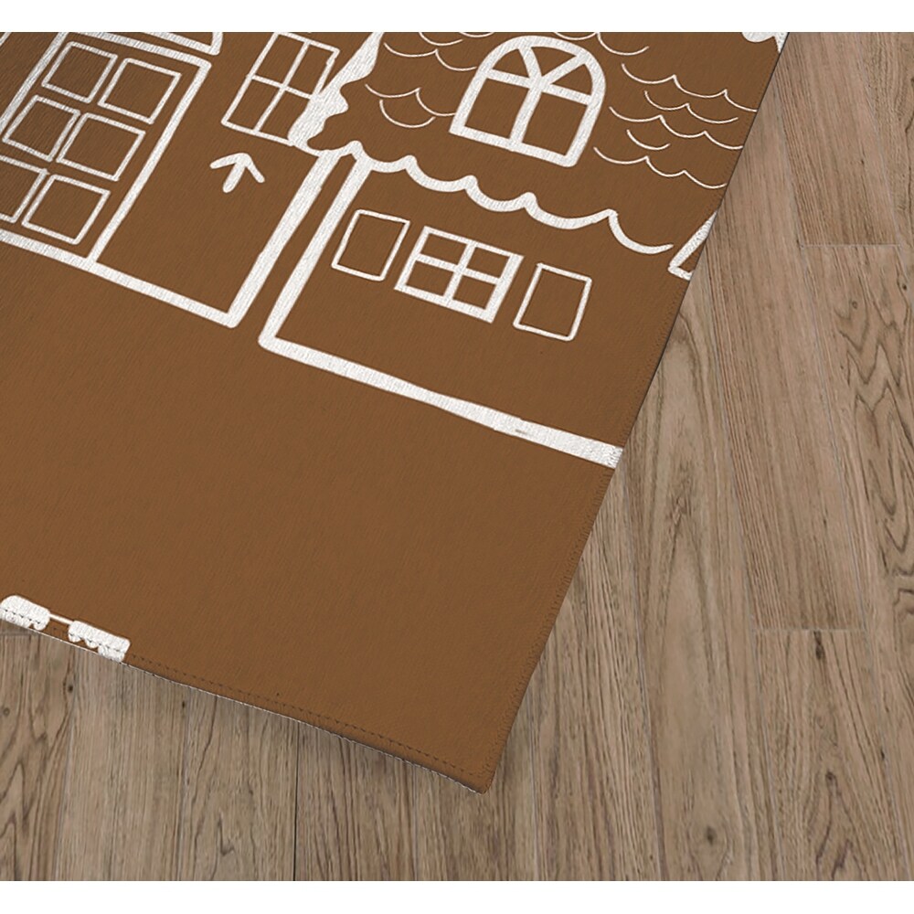 GINGERBREAD VILLAGE CHOCOLATE Doormat By Kavka Designs