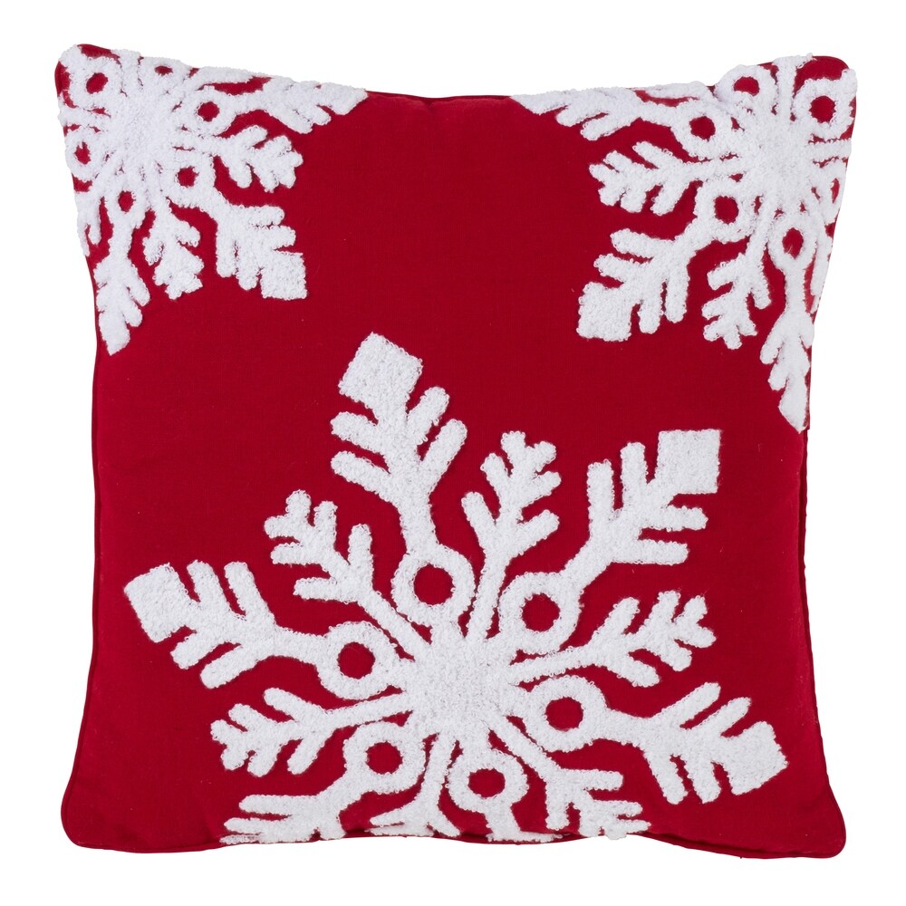 Snowflake Design Down Filled Throw Pillow