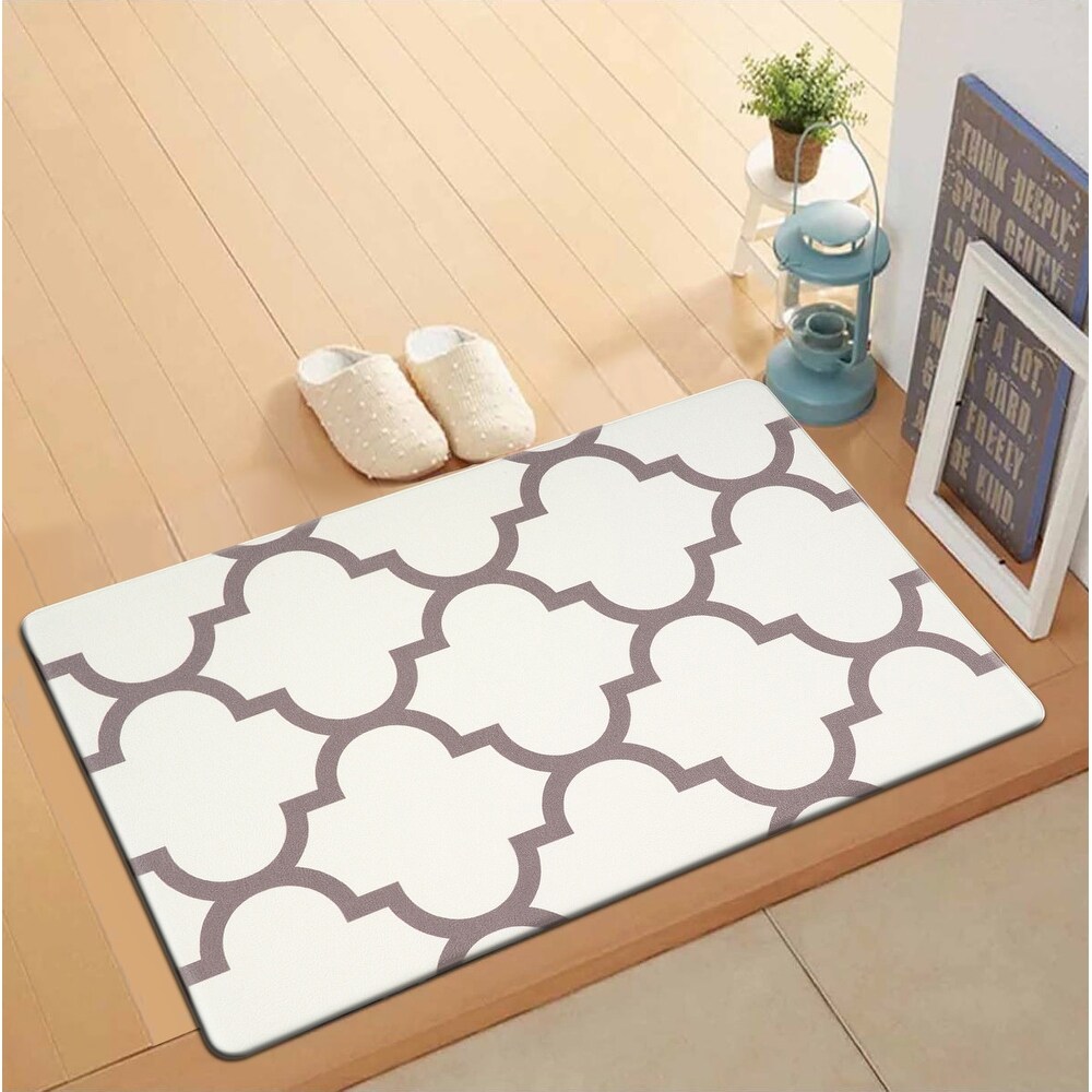 World Rug Gallery Contemporary Modern Moroccan Trellis Anti Fatigue Standing Mat