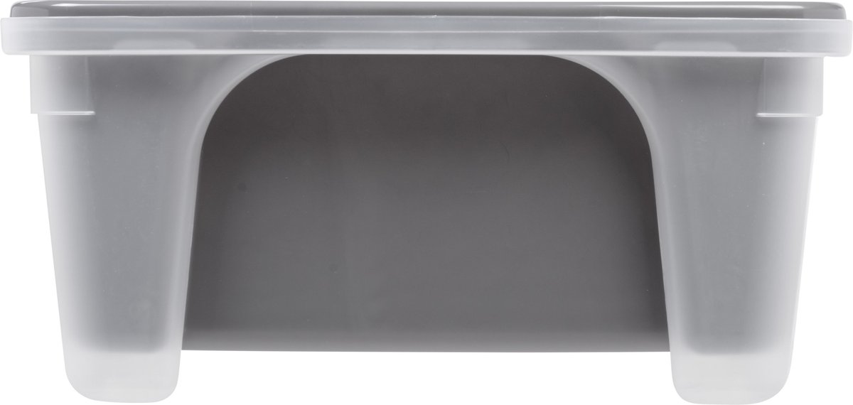 IRIS Open Top Cat Litter Tray with Scoop and Scatter Shield， Medium， Gray