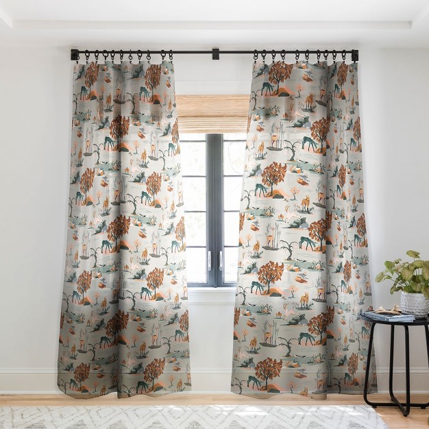 The Whiskey Ginger Cute Playful Animal Pattern I Single Panel Sheer Window Curtain Society6