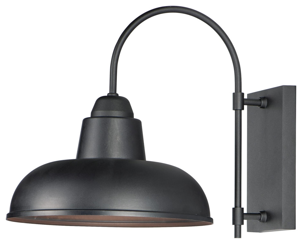 Maxim Industrial Outdoor Wall Light in Black   Farmhouse   Outdoor Wall Lights And Sconces   by Buildcom  Houzz