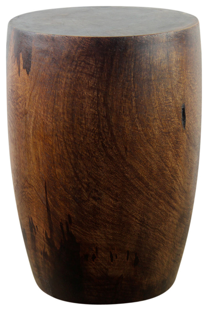 Haussmann Mango Wood Merlot End table 15 in D x 20 in High Mocha Oil   Rustic   Side Tables And End Tables   by Homesquare  Houzz