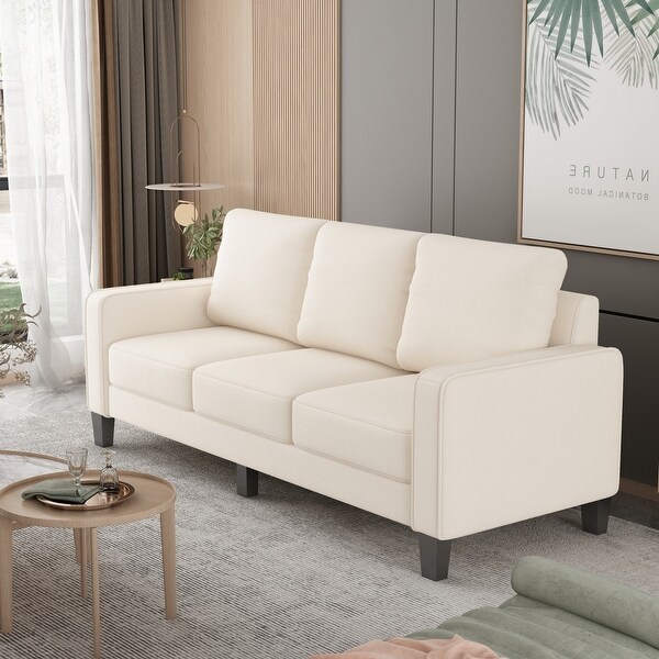 3 Seats Couch Polyester Upholstered Storage Sofa Design with Removable Cushions