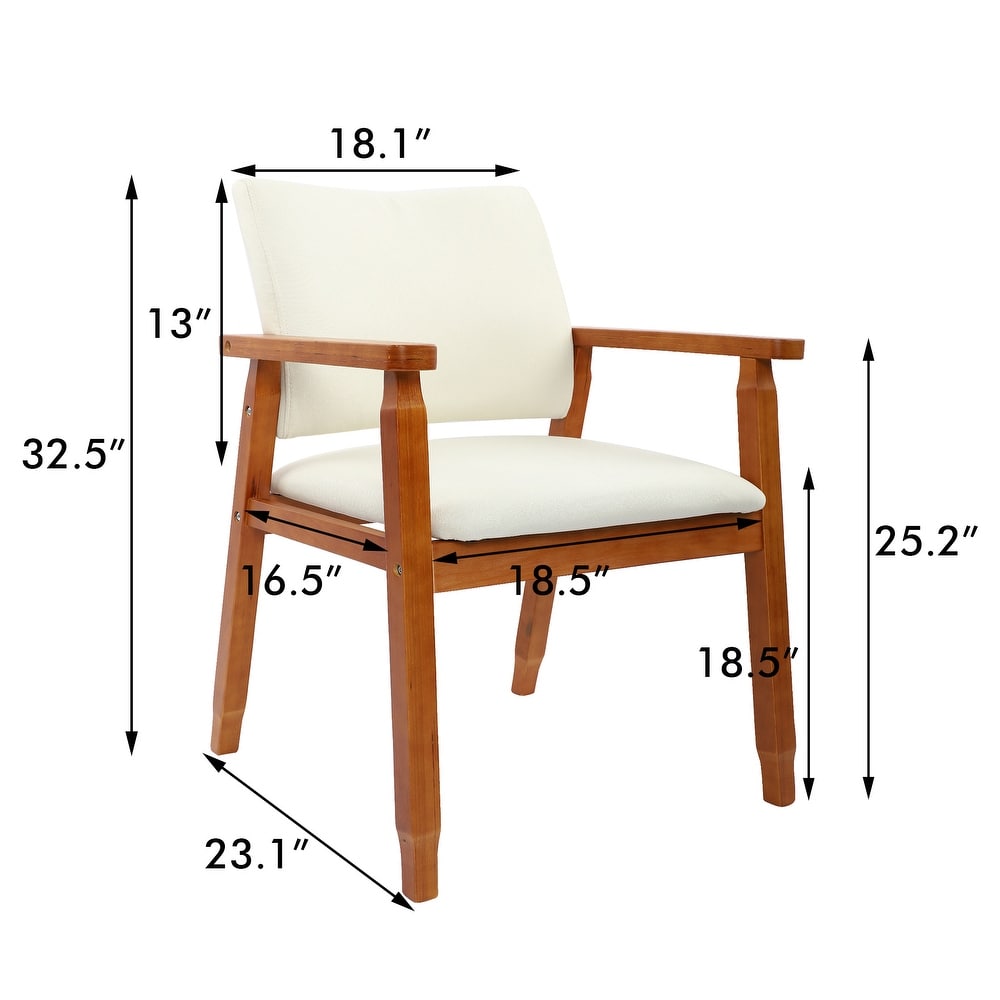 Walnut Upholstered Dining Chair Solid Wood Arm Chair