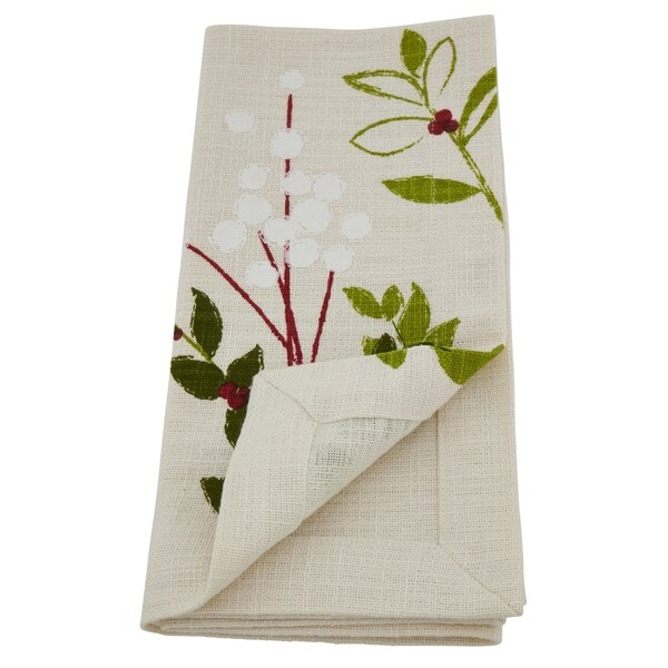 Botanical Print Holiday Dinner Napkins (Set of 4)